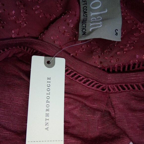Anthropologie Dolan Left Coast Womens Small V-Neck 3/4 Sleeve Maisy Top Pink - Picture 9 of 9